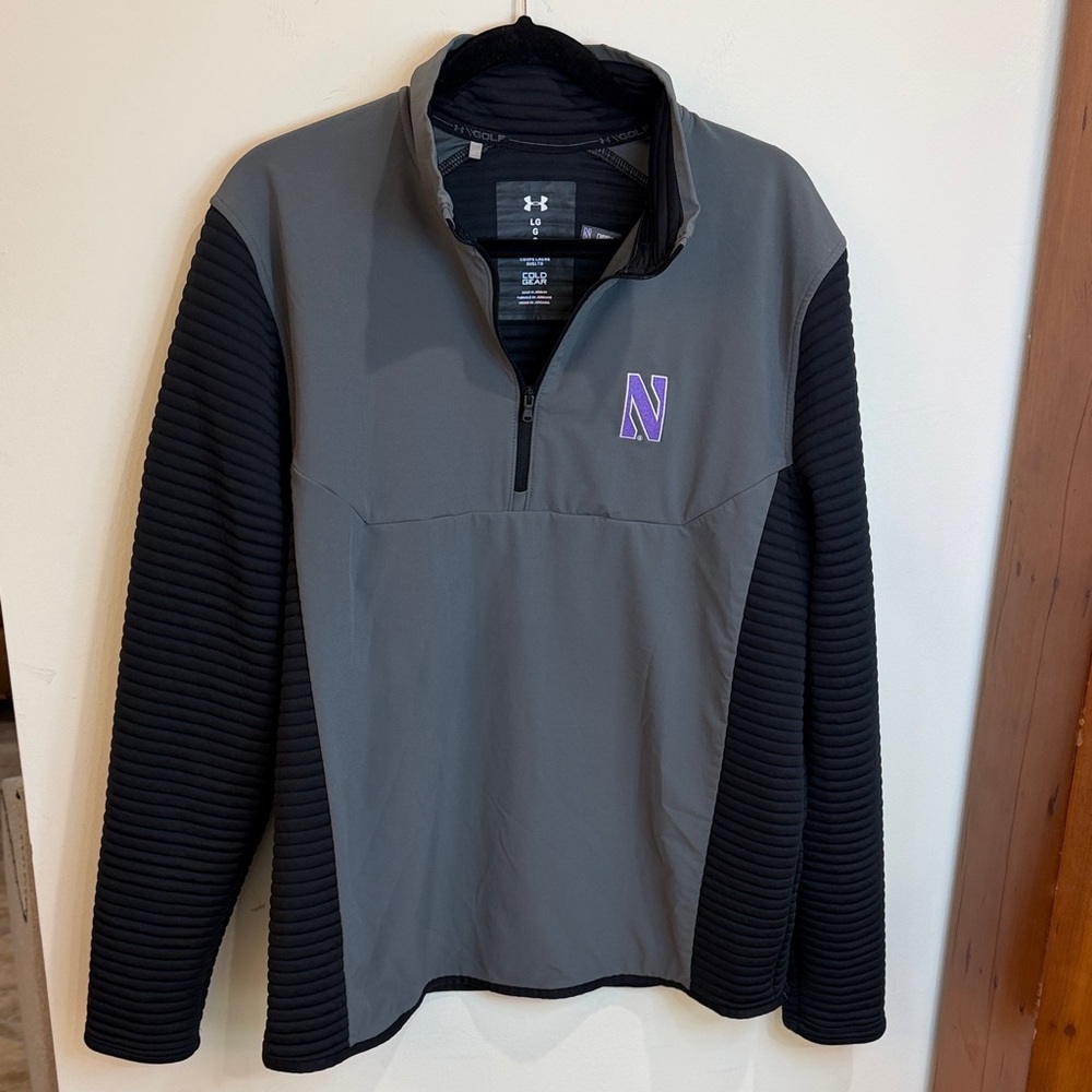 Under Armour Northwestern University Wildcats Gray/Black Quarter-Zip Pullover,L